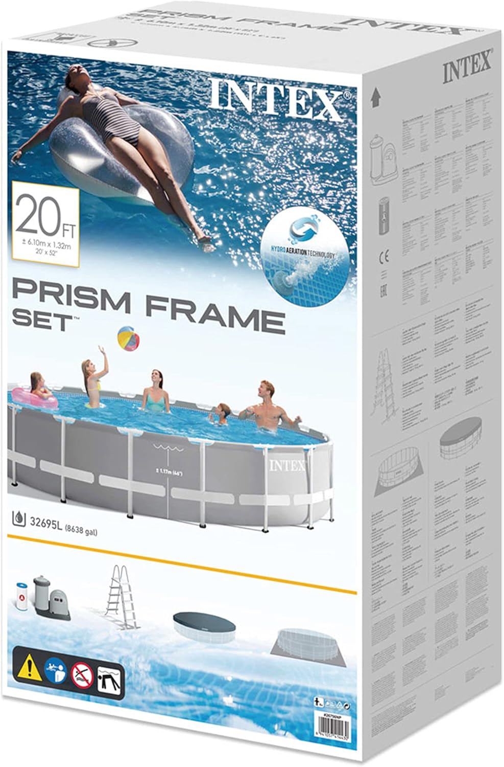 Intex swimming pool prism frame round tubular (ø)3.05 x (h)0.76m