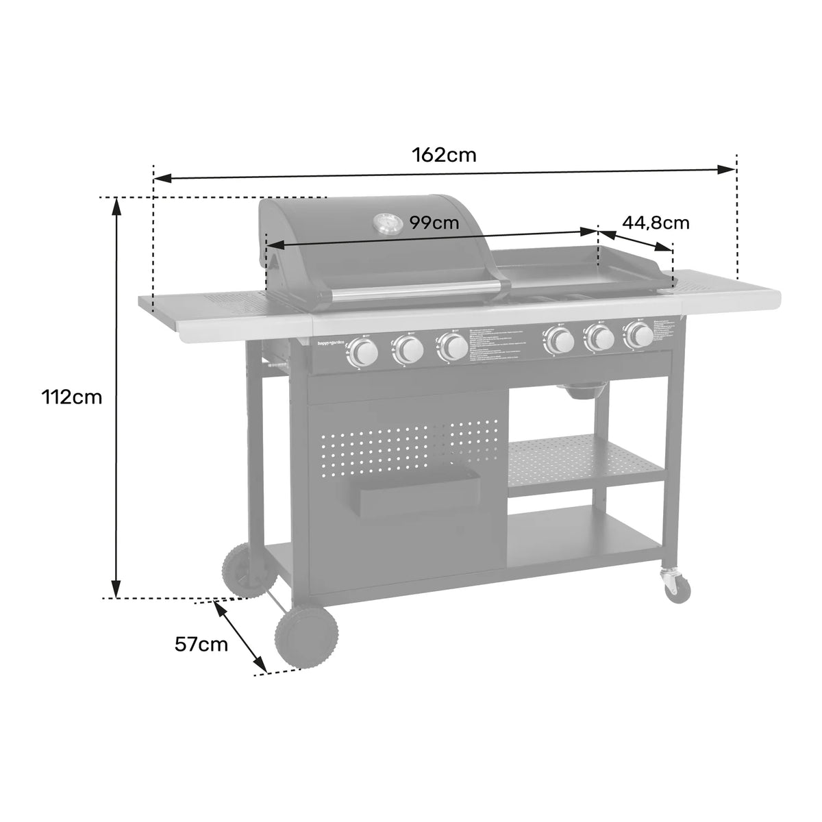VESUVIO duo gas barbecue - 3 burners + 3 burner plancha -