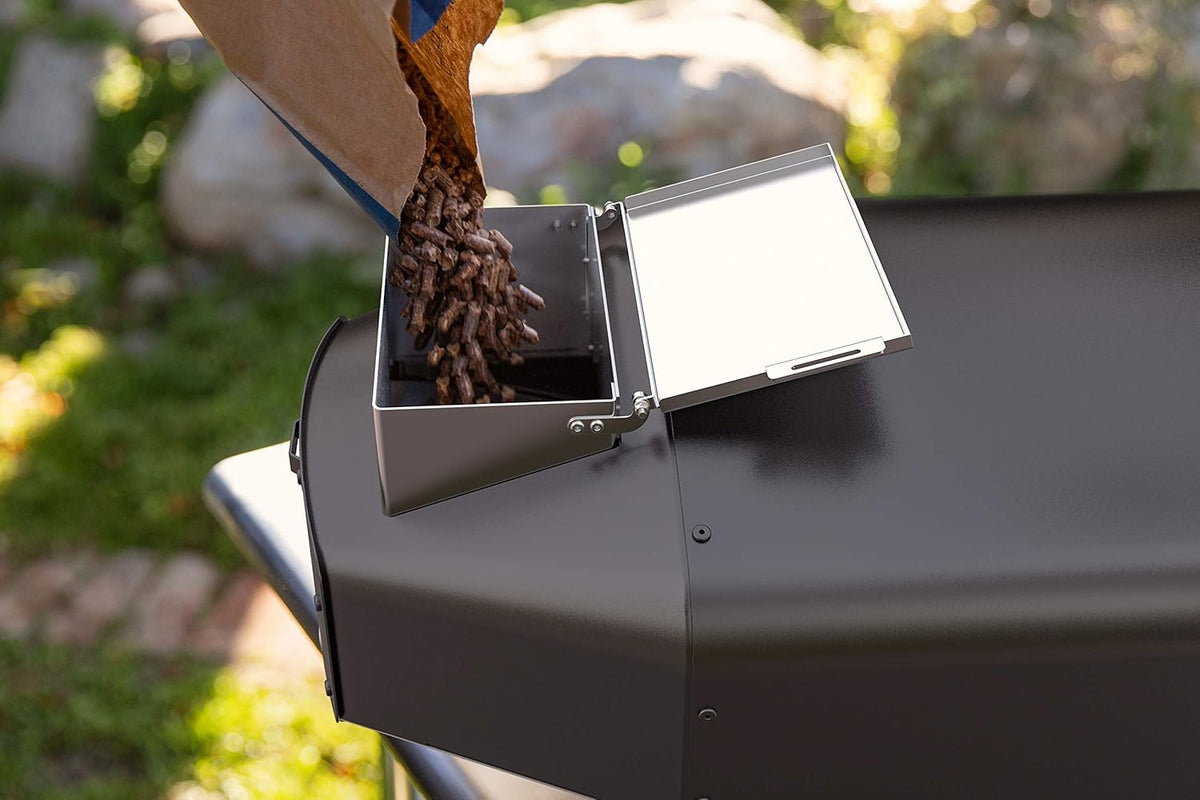 Mimiuo Black Pizza Oven with Charcoal Pellet, Premium Wood Oven for Garden with Automatic Rotation System, with Shovel and Pizza Stone (Tisserie W-Oven Series)