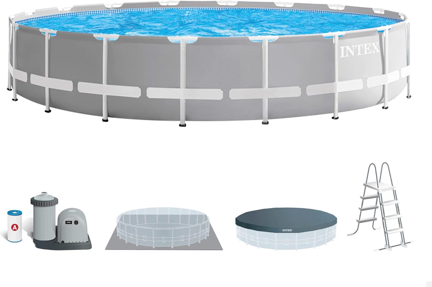 Intex swimming pool prism frame round tubular (ø)3.05 x (h)0.76m