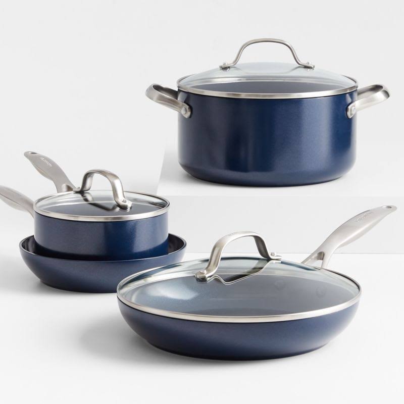 GreenPan Performance Pro Ceramic 7-Piece Midnight Blue Cookware Set - Product image 1