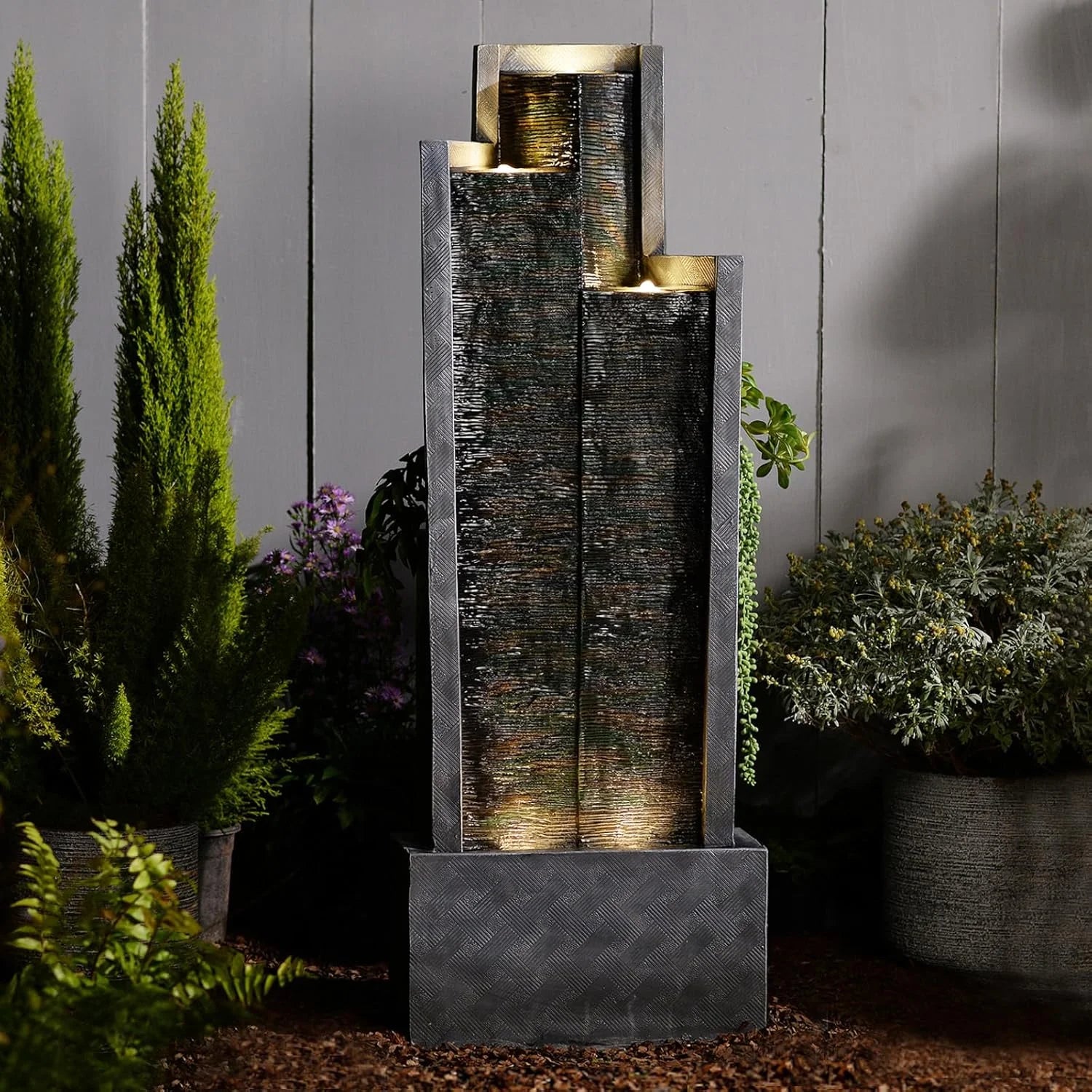 Outdoor Modern Waterfall Fountain Water Fall Fountains with LED Lights for Garden, Patio, Backyard, Deck - Product image 7