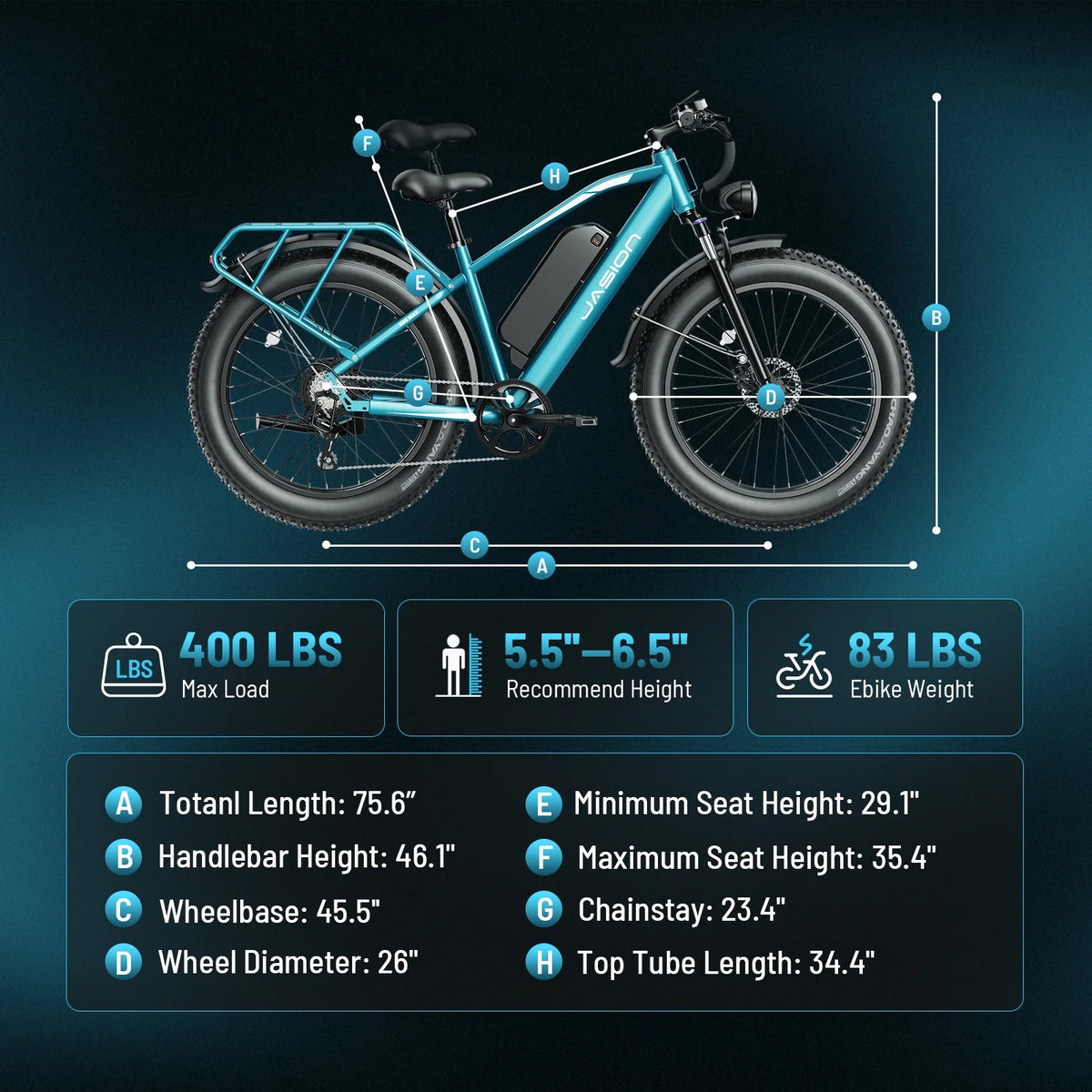 Jasion EB5 MAX Electric Bike for Adults, 750W Electric Mountain Bike with 48V 15ah Battery - Product image 16