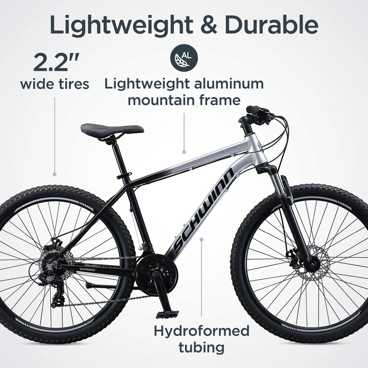 Schwinn AL Comp 27.5 in Men'S Mountain Bike, 21 Speed Adult Bicycle, Grey - Product image 5