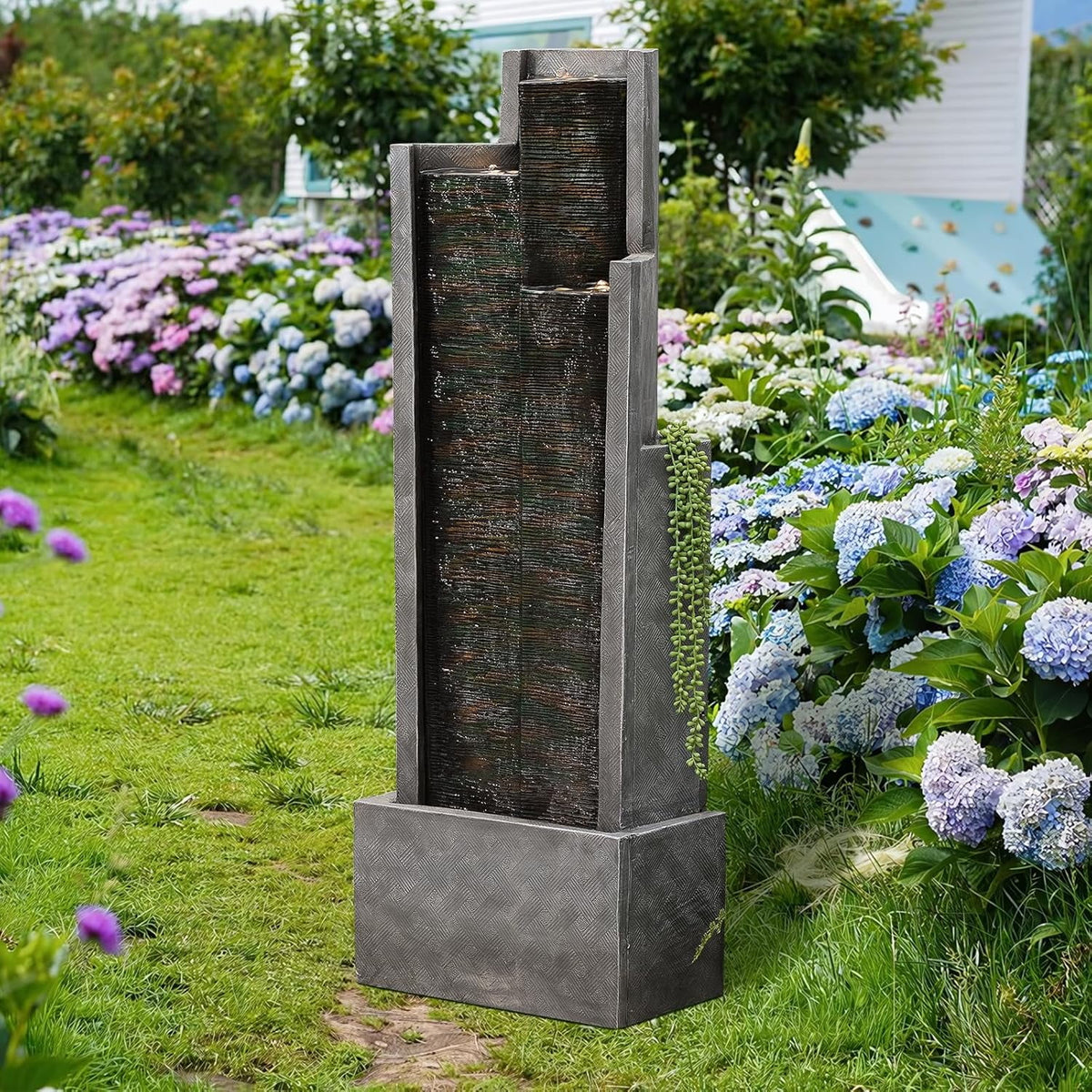 Outdoor Modern Waterfall Fountain Water Fall Fountains with LED Lights for Garden, Patio, Backyard, Deck - Product image 8