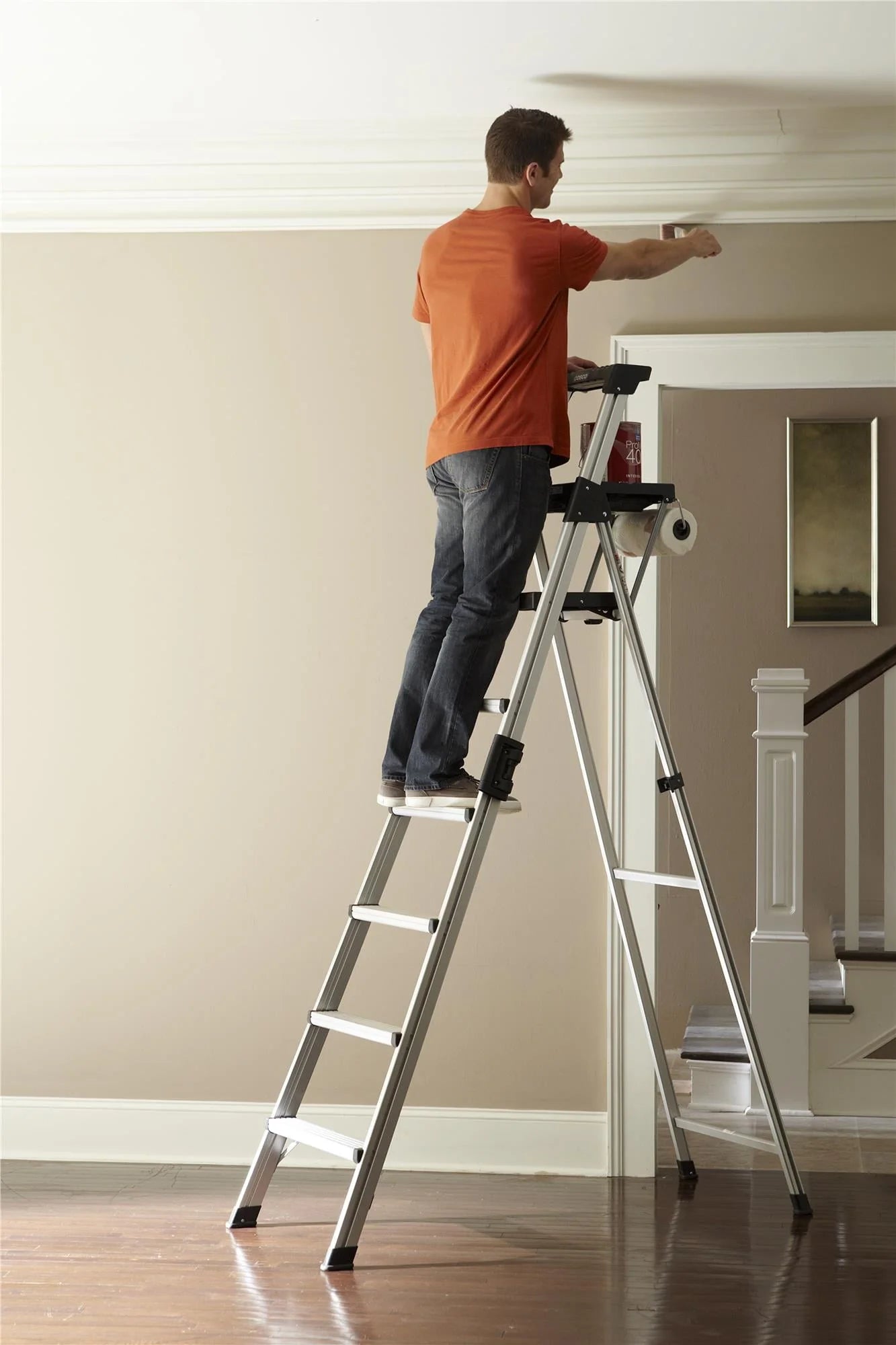 Cosco 8 Ft. Signature Series Aluminum Folding Step Ladder 300 lb. Type IA (12 Ft. Max Reach) - Product image 7