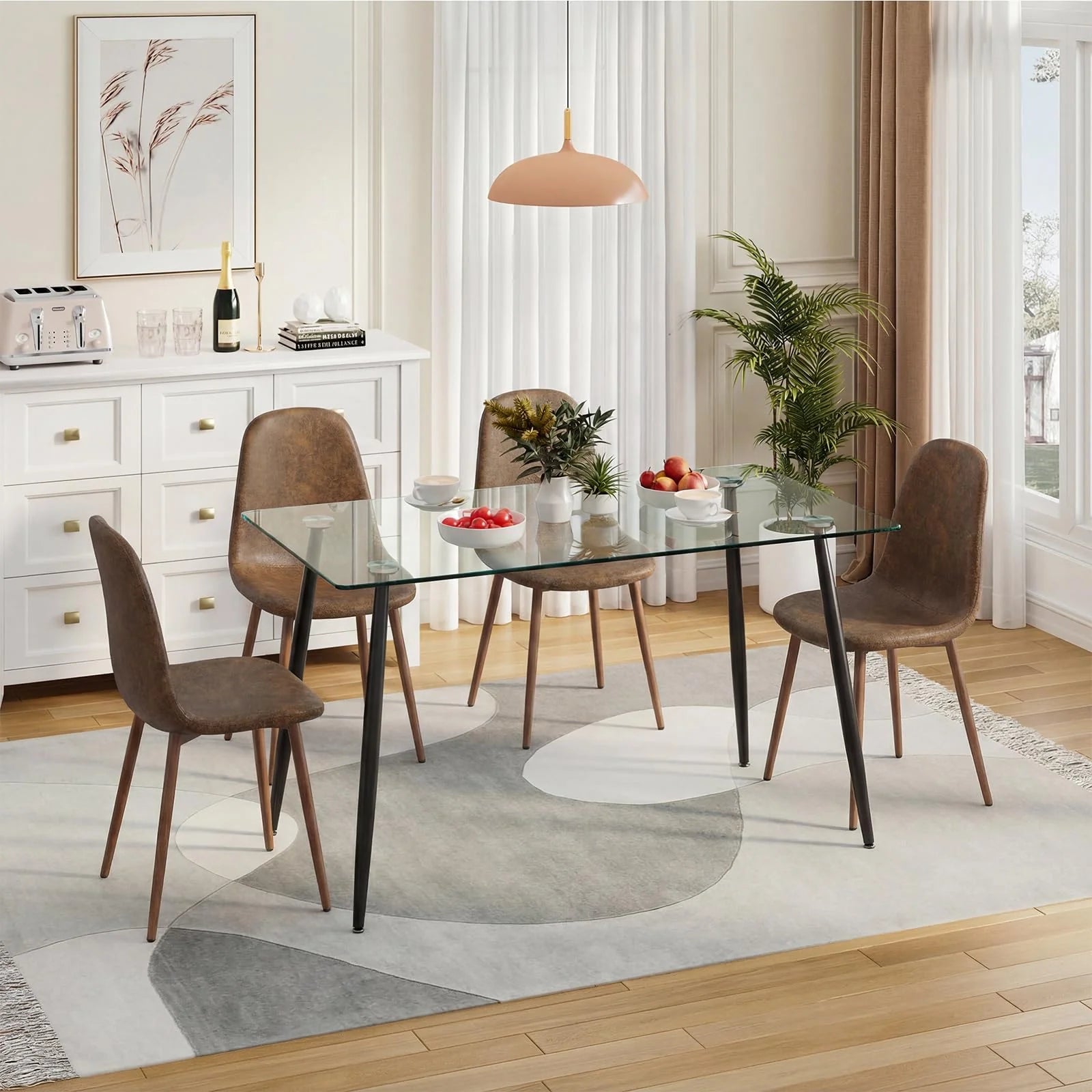 Tangkula Modern Kitchen Table and Chairs for 4 - Product image 3