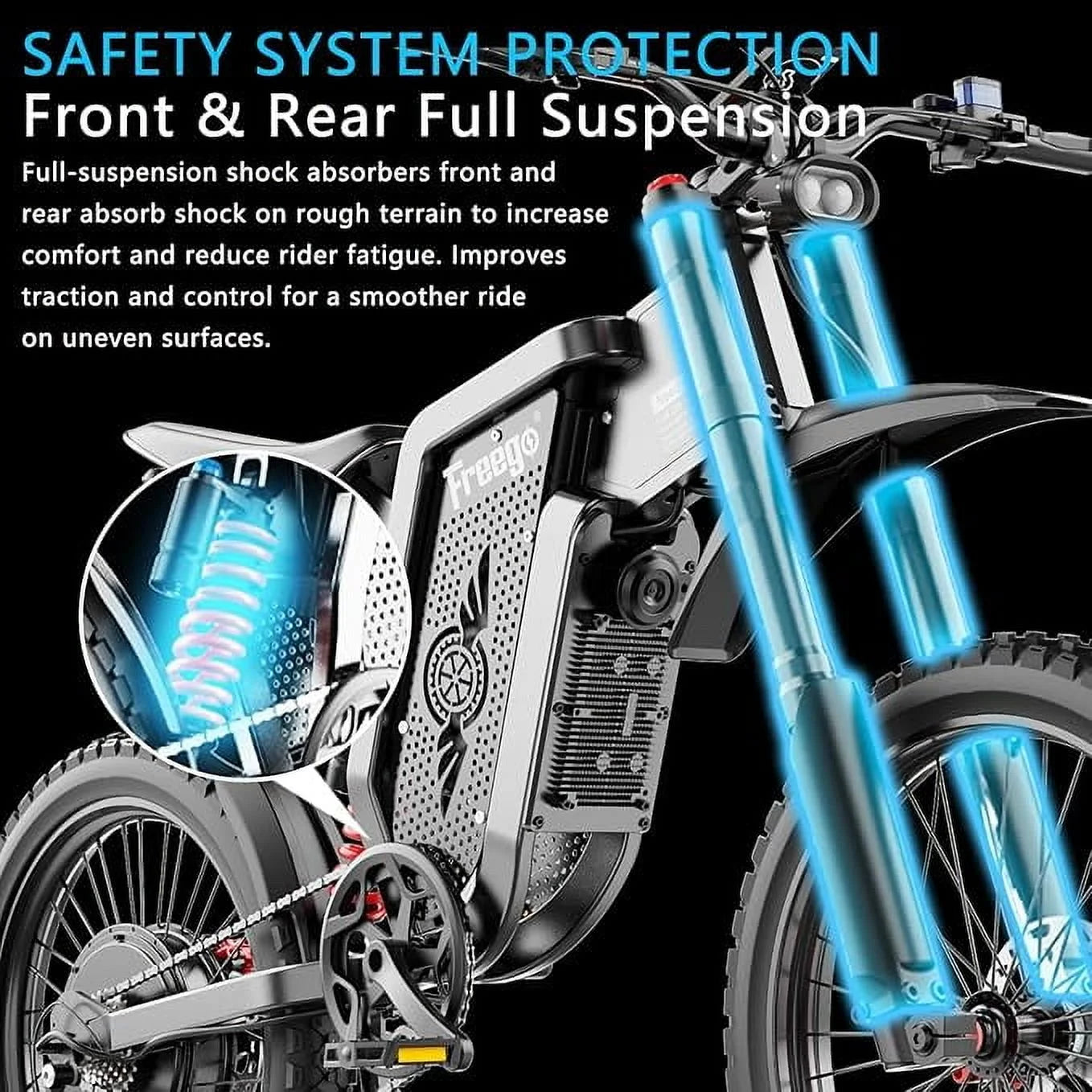 6000W(Peak) Motor 60V/30ah Battery Freego X2pro Electric Motorcycle for Adults, Electric Bike - Product image 9