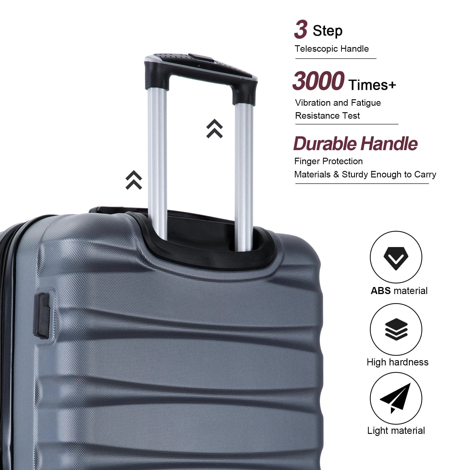 Travelhouse 3 Piece Luggage Set Expandable Hardshell Lightweight Suitcase with TSA Lock Spinner Wheels - Product image 7